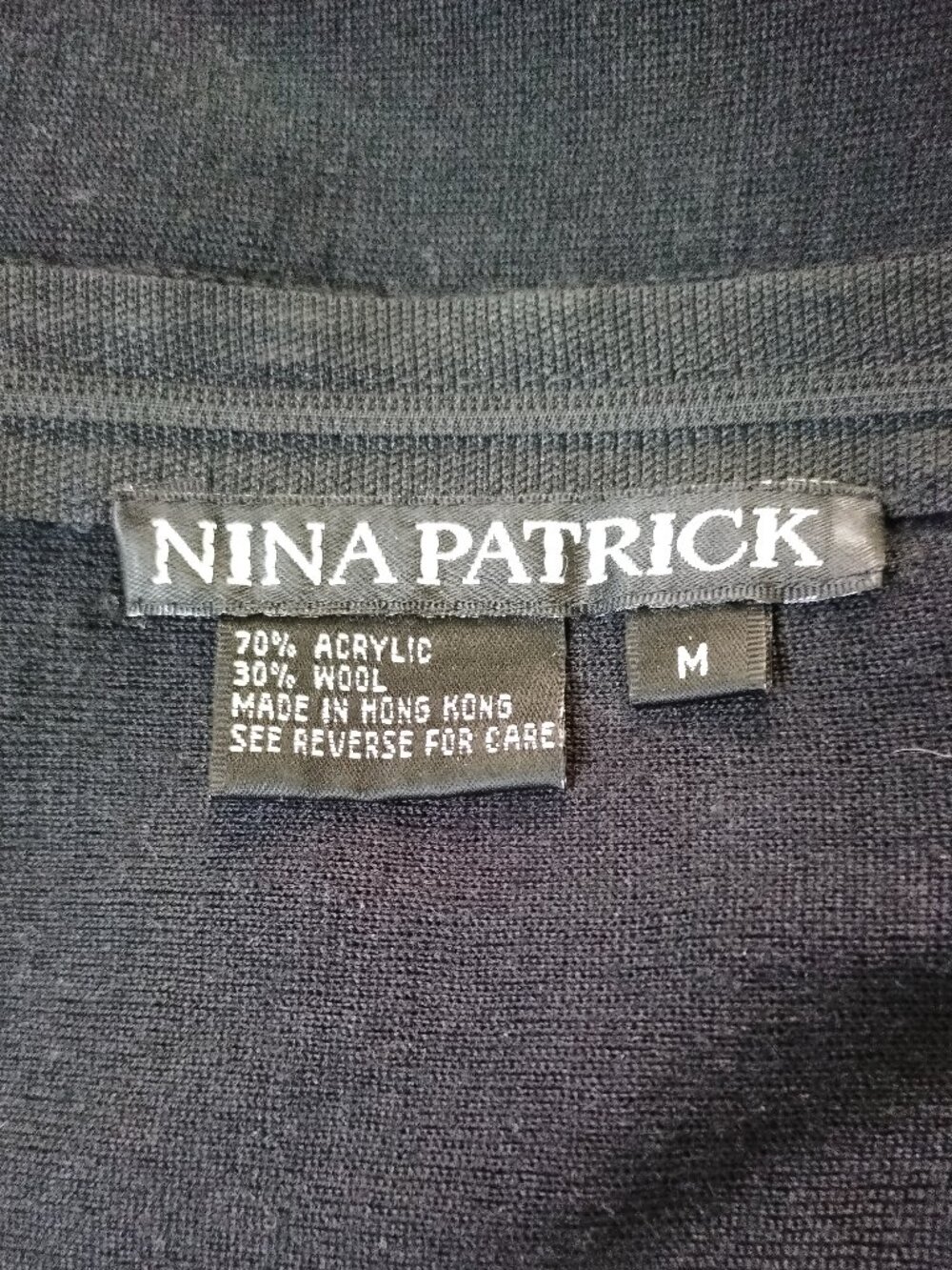 Nina Patrick Wool Blend Black Knit Dress, size M - Picture 7 of 9